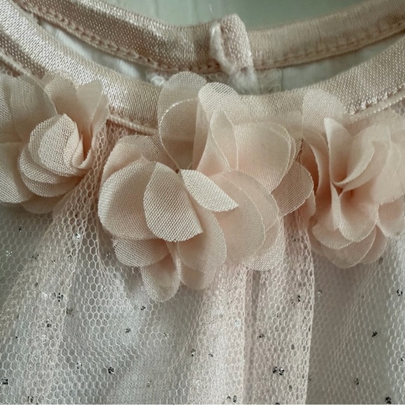 Nannette Girls Pink  with Floral design Dress - Picture 3 of 5